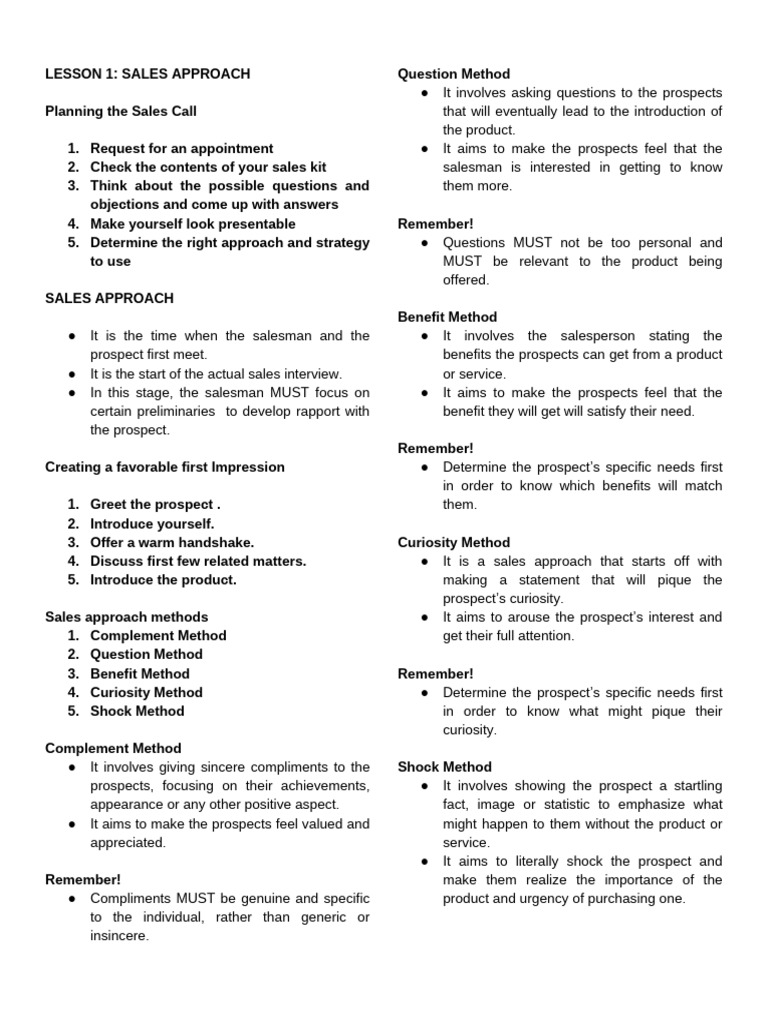 Effective Sales Approaches Explained | PDF | Sales | Human Communication
