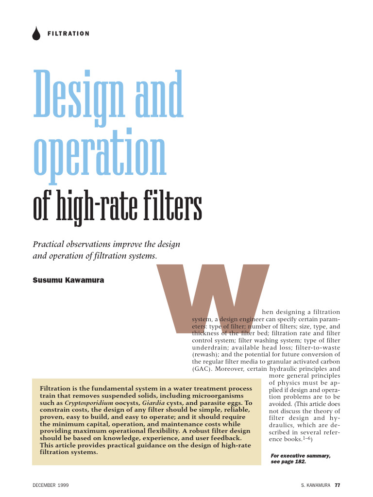 High-Rate Filtration Design Insights | PDF | Filtration | Environmental ...