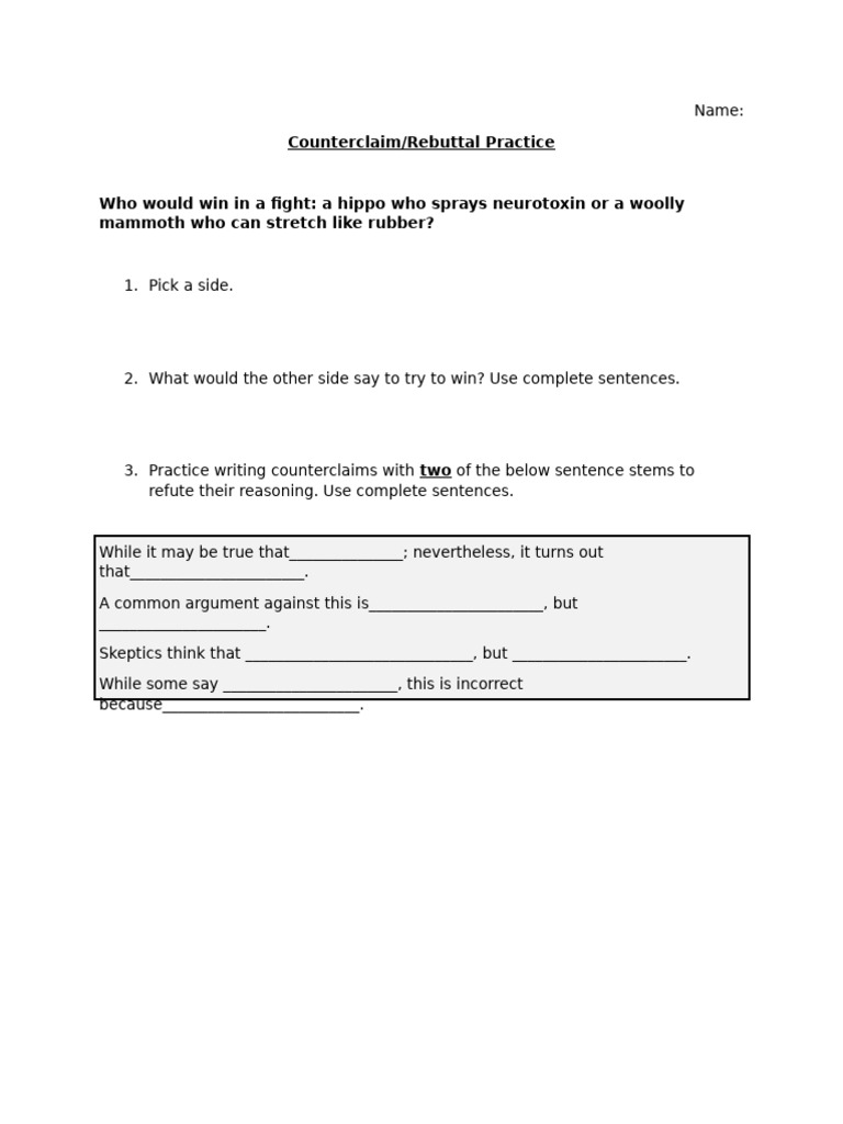 Counterclaim Practice | PDF