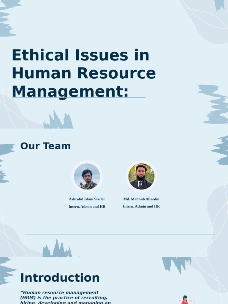 Ethical Issues in Human Resource Management | PDF | Human Resource ...
