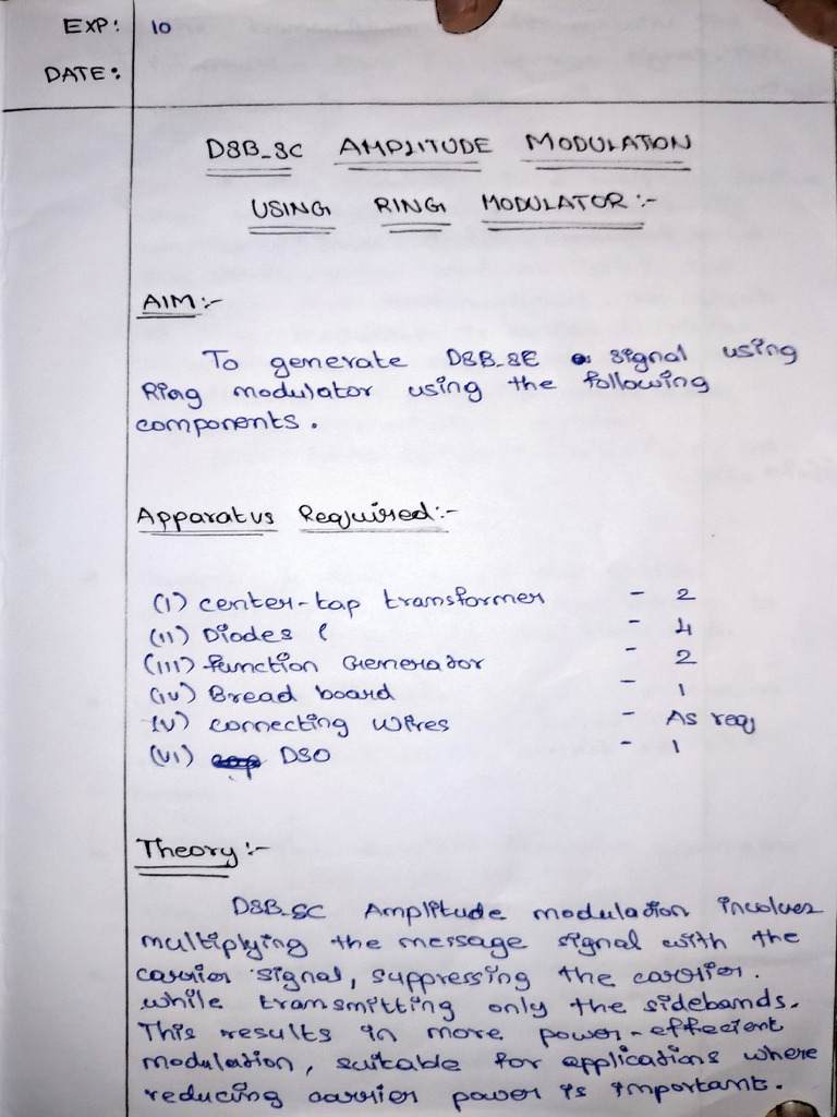 Ring Modulator in DSB-SC Communication | PDF
