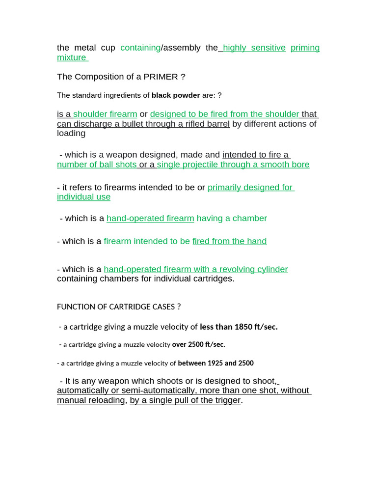 Firearm Components and Functions Explained | PDF | Cartridge (Firearms ...