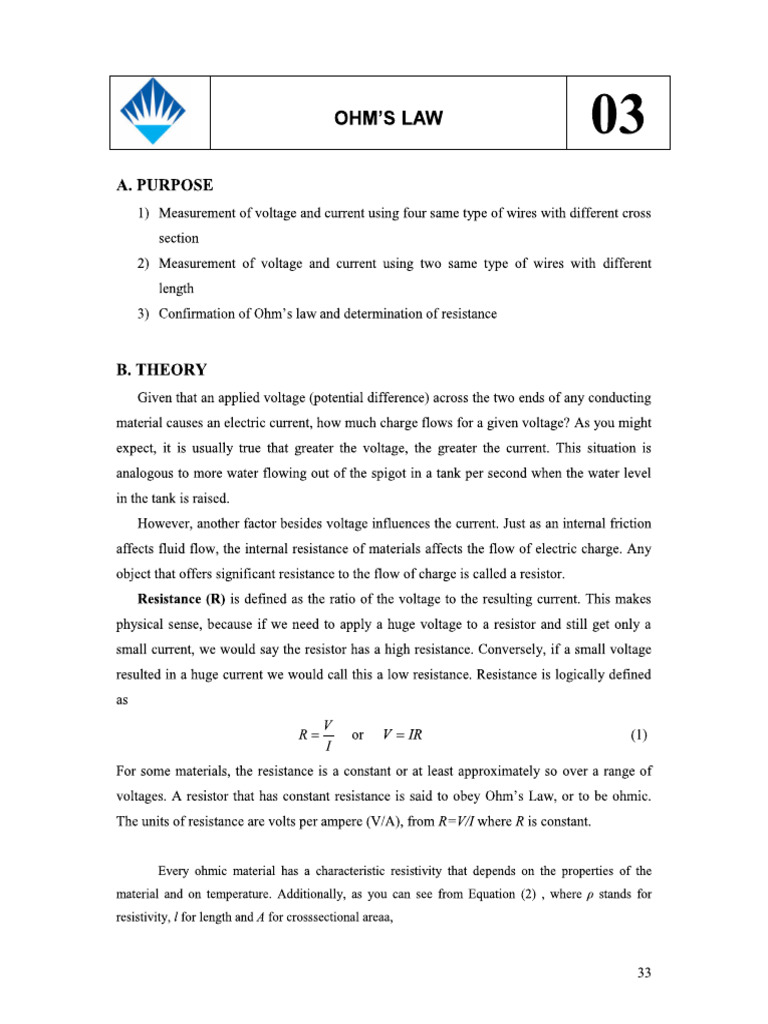 Phy1002 Ohms Law | PDF