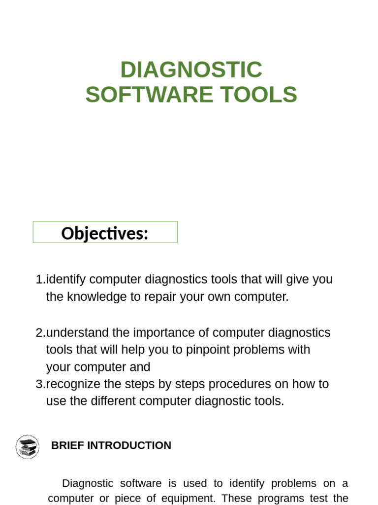 Computer Diagnostic Software Overview | PDF | Computer Hardware ...