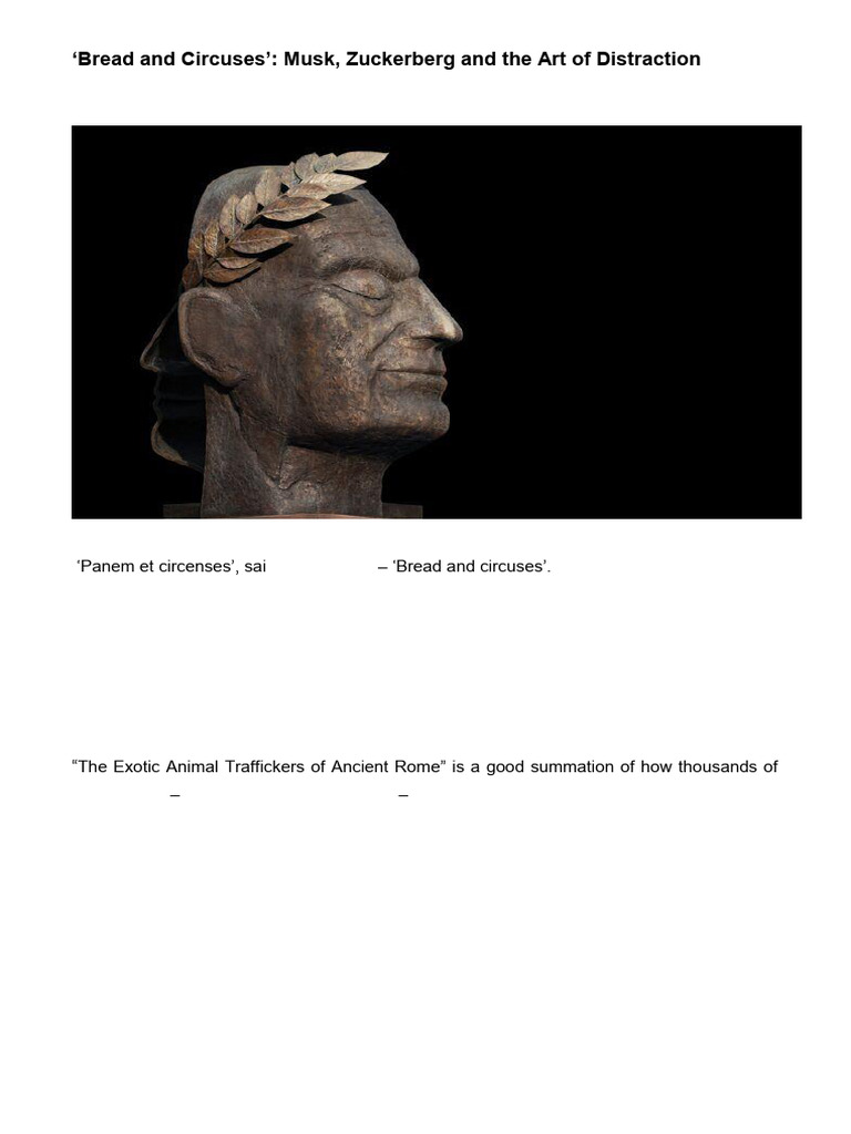 Musk vs. Zuckerberg: Distraction Tactics | PDF | Roman Empire