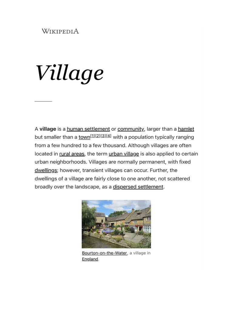 Understanding Villages: Types and Characteristics | PDF | Village