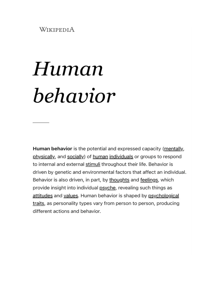 Understanding Human Behavior Dynamics | PDF | Human Behavior | Adolescence