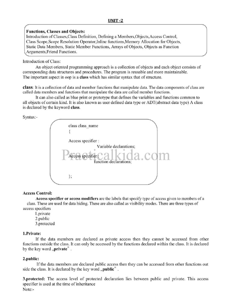 Oop Unit 2 | PDF