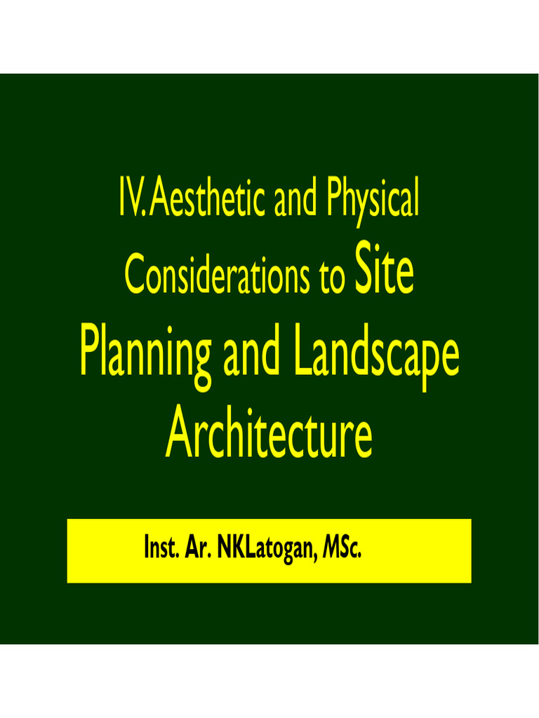 Aesthetic Considerations in Landscape Design | PDF | Perception