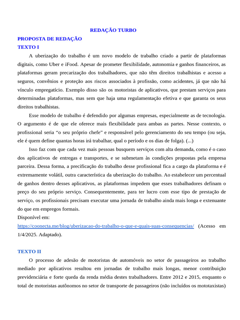 Uberização e Precarização do Trabalho | PDF