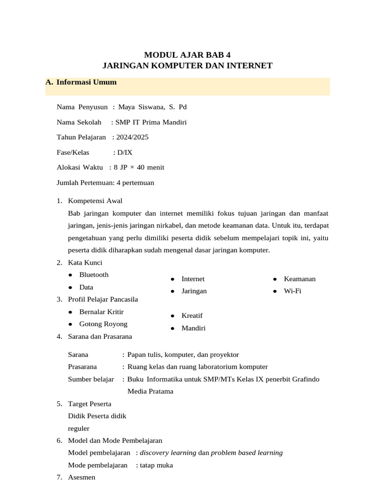 Modul Ajar Bab 4 | PDF