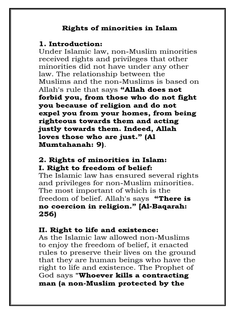 Minority Rights in Islamic Law | PDF