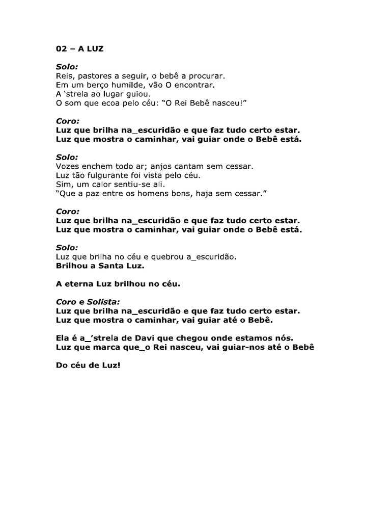 A Luz - Letra | PDF