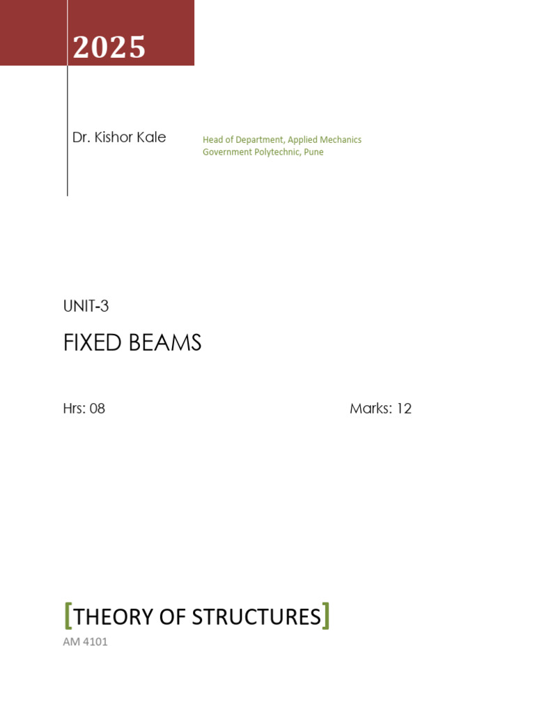 Advantages and Analysis of Fixed Beams | PDF | Beam (Structure ...