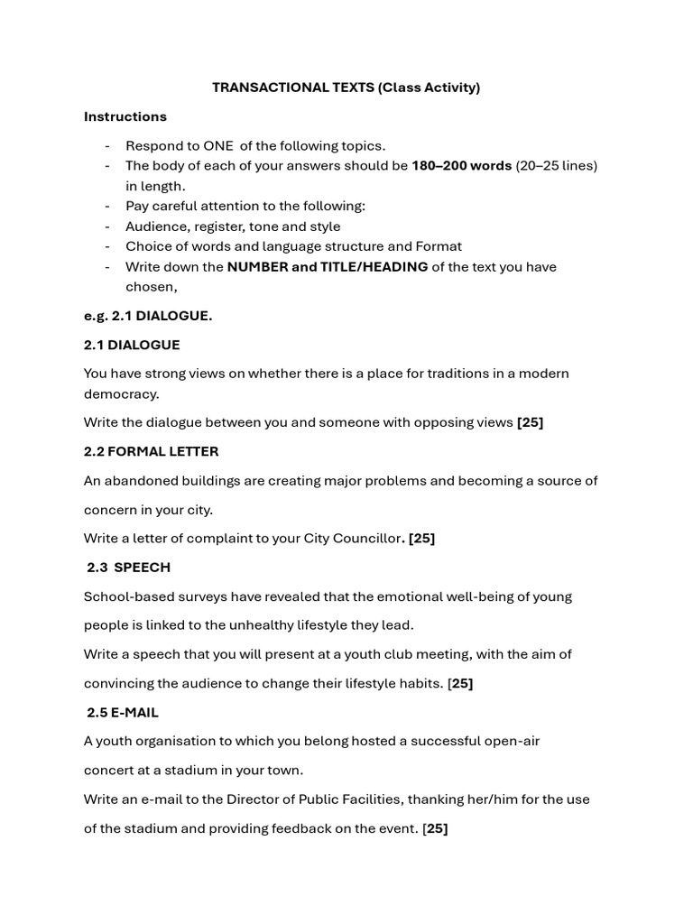 2025 Transactional text grade 12 | PDF