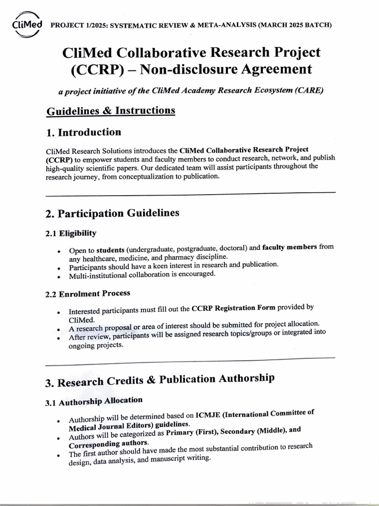 CliMed Collaborative Research Project 2025 | PDF | Systematic Review ...