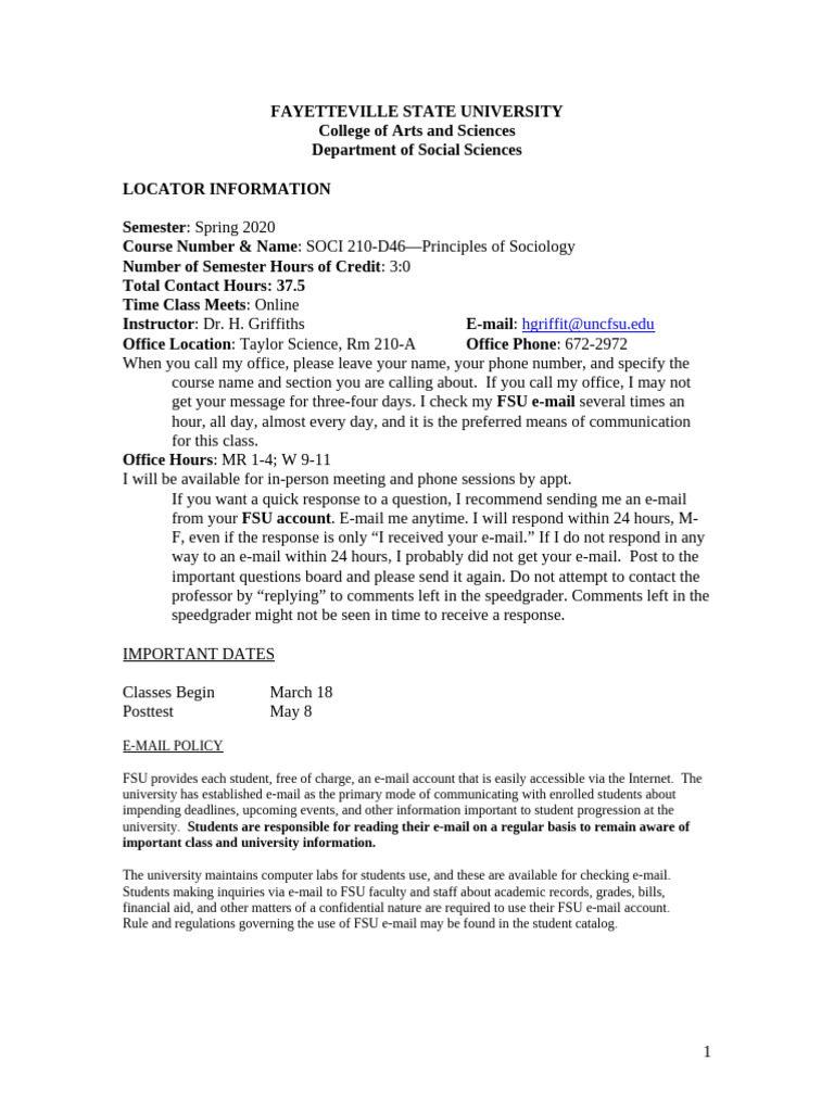 GriffithsSoci210 Section D46 S20 | PDF