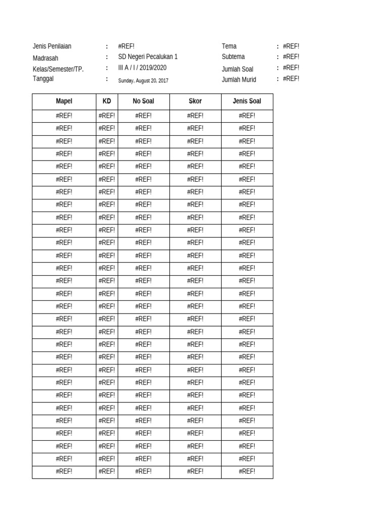 ARSEDA 31.18 KELAS 3a 2019-2020 | PDF