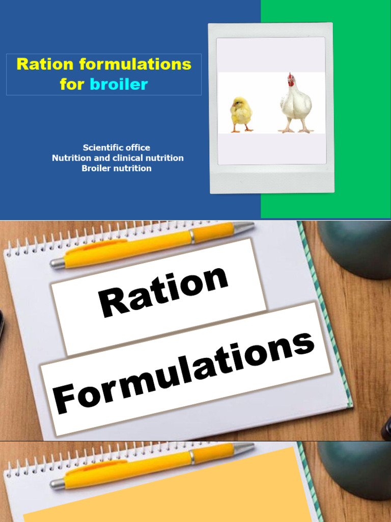Broiler Nutrition Ration Formulations | PDF
