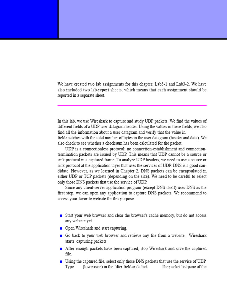 Lab Assignments: UDP & TCP Analysis | PDF | Transmission Control ...