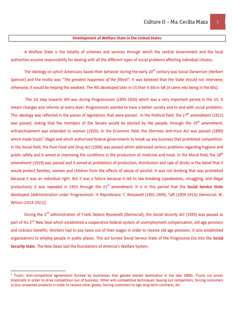 Evolution of the US Welfare State | PDF | New Deal | Democratic Party ...