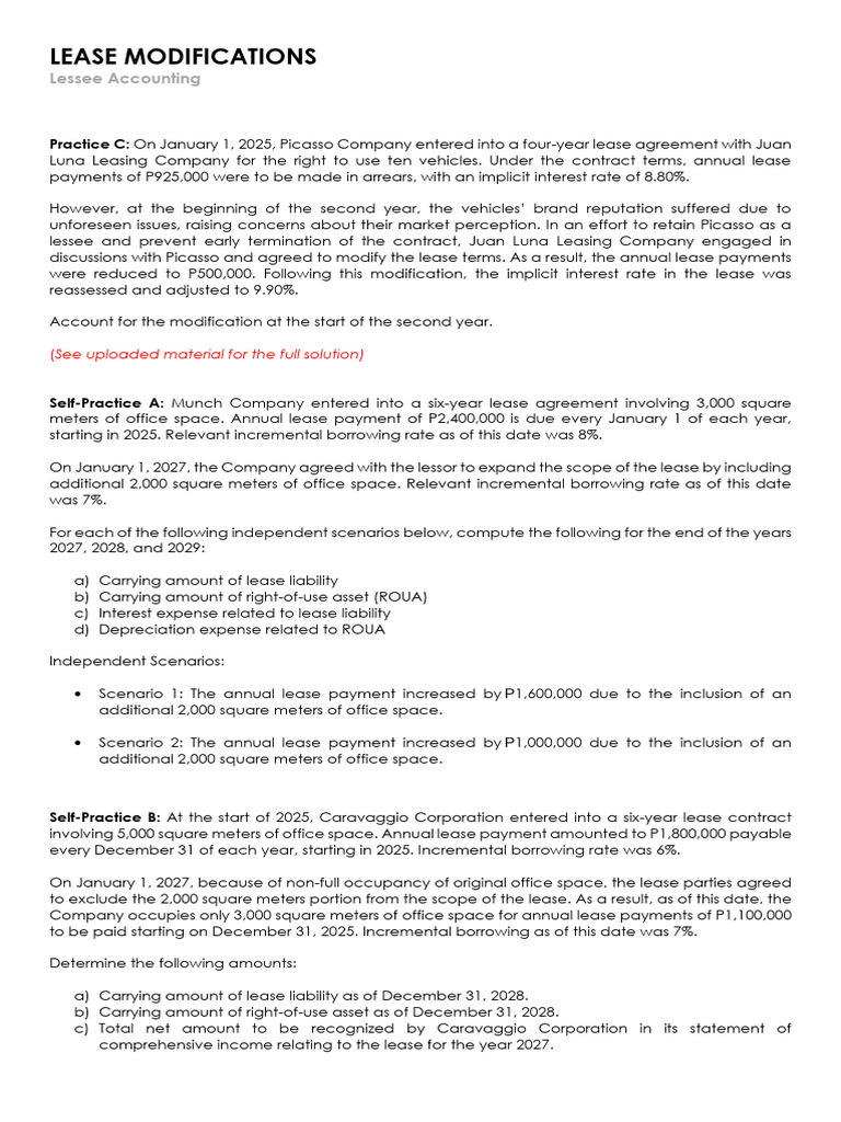 Lease Modification Accounting Overview | PDF | Lease | Expense
