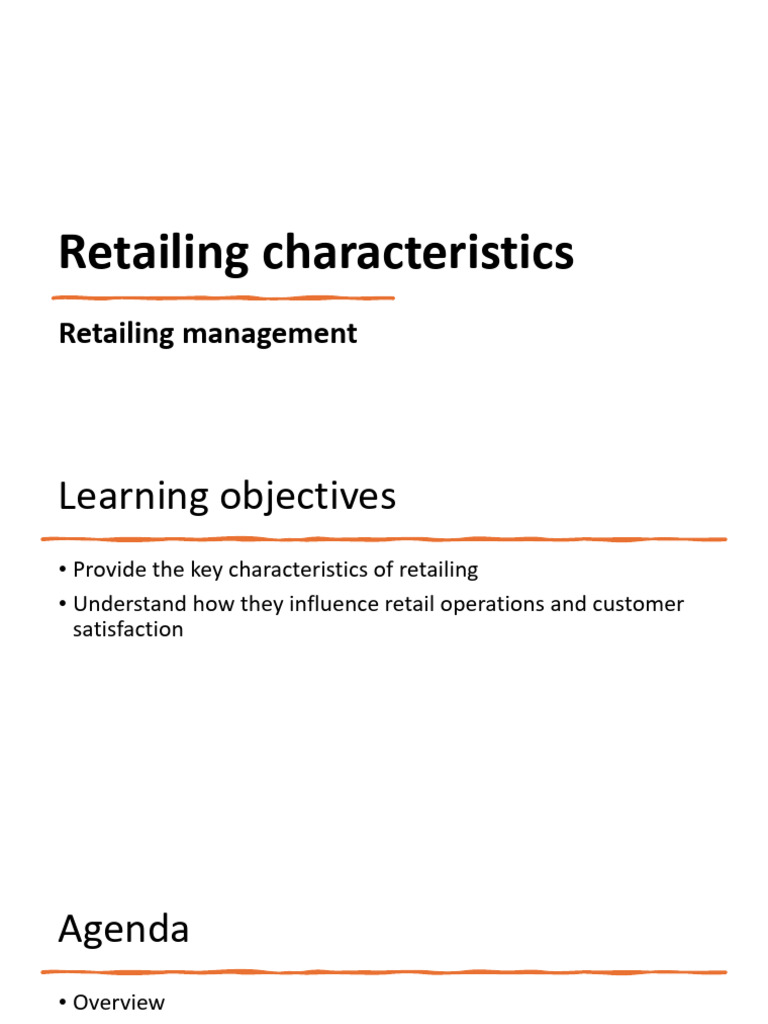 Key Characteristics of Retail Management | PDF | Retail | Pricing