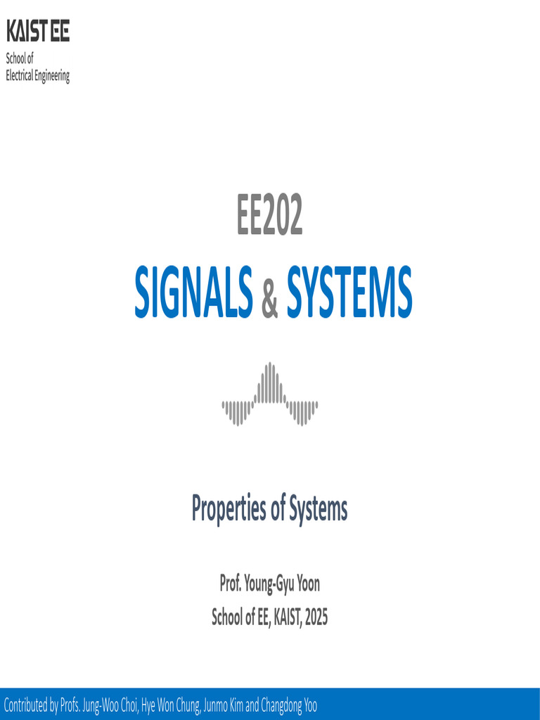 Properties of Signals and Systems | PDF | Signal Processing | Control ...
