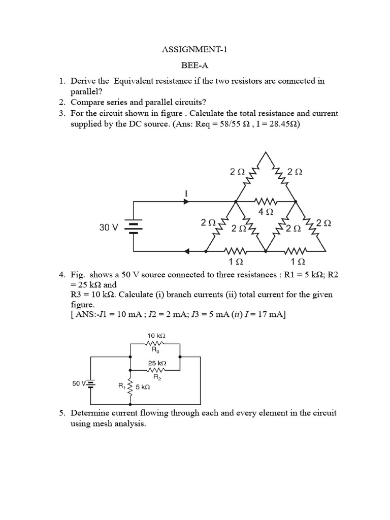 Bee Assignment on Circuit Analysis | PDF