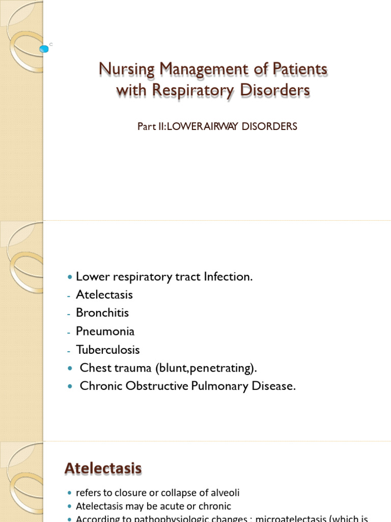 Nursing Care for Lower Airway Disorders | PDF | Chronic Obstructive ...