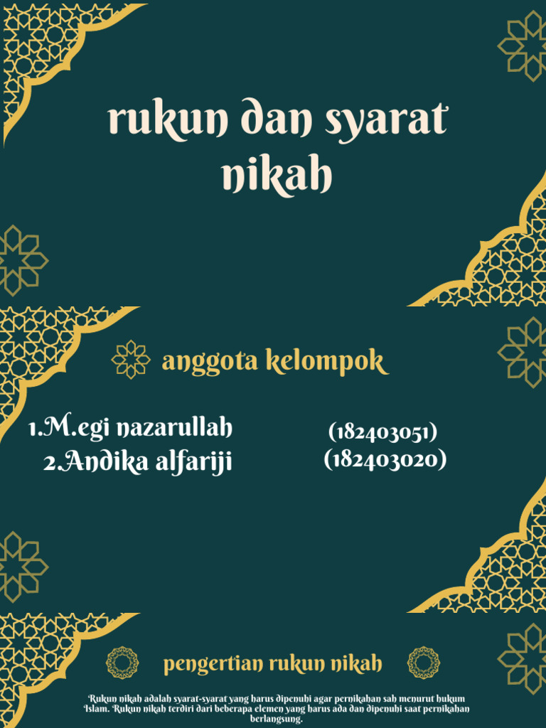 Rukun Dan Syarat Nikah - 20250410 - 103402 - 0000 | PDF