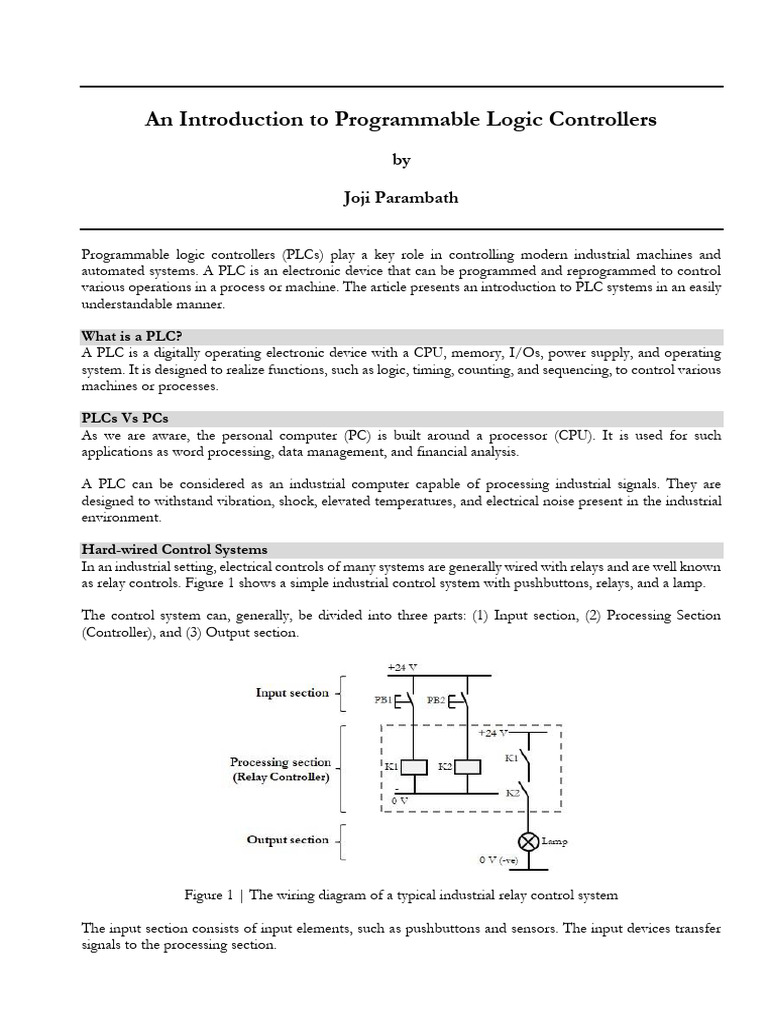 Introduction to Programmable Logic Controllers | PDF | Programmable ...