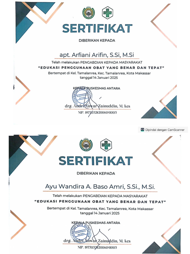 Sertifikat Abdimas Jan 2025 | PDF