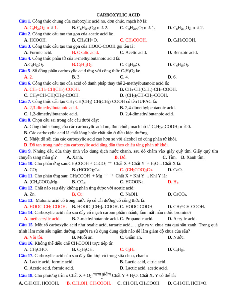 Carboxylic Acid | PDF