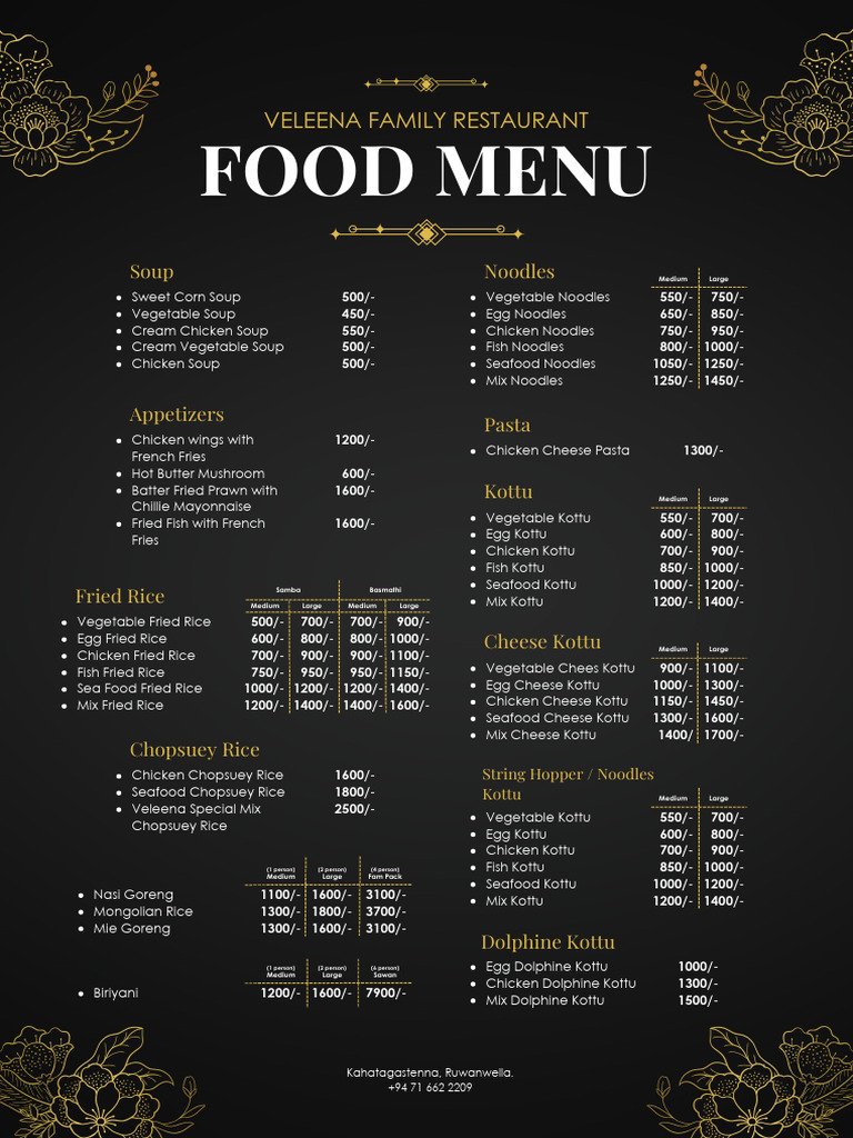 Black Gold Elegant Food Menu - 20250222 - 005434 - 0000 | PDF | Soup ...