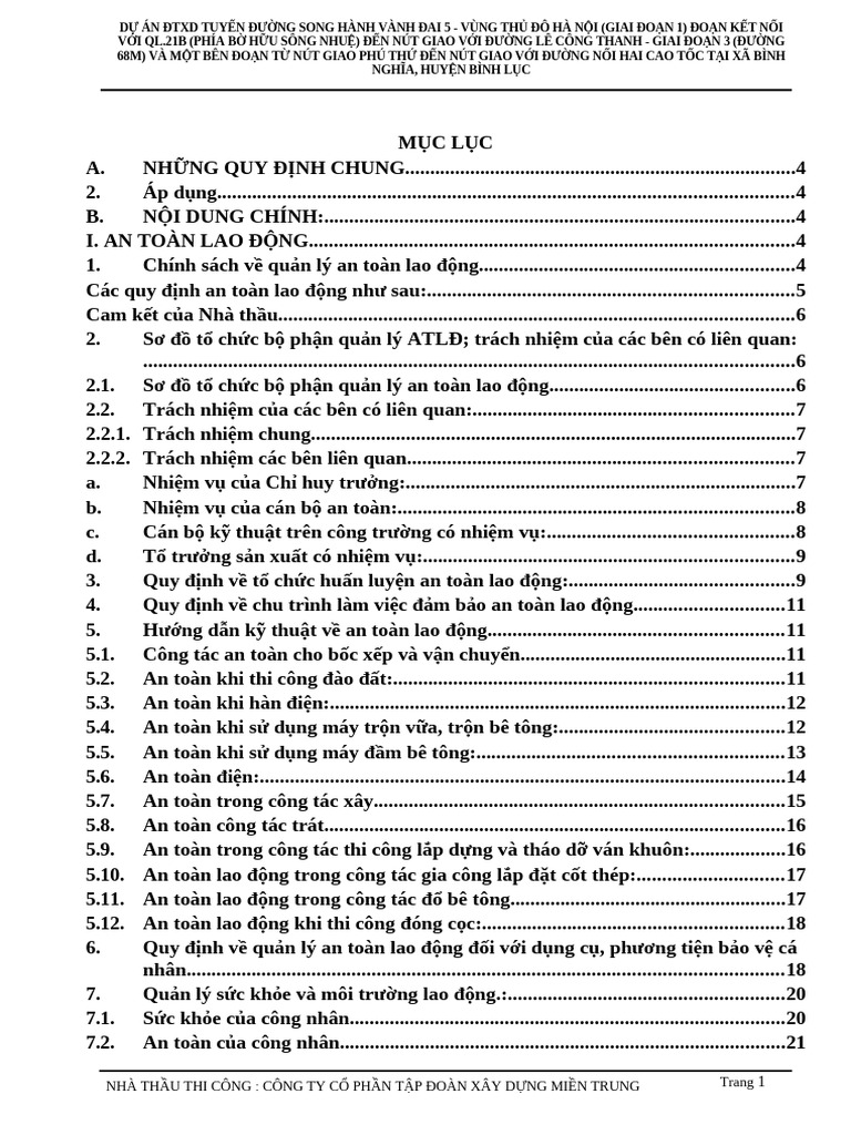 Quy Trình VSLD - VSMT - PCCC | PDF