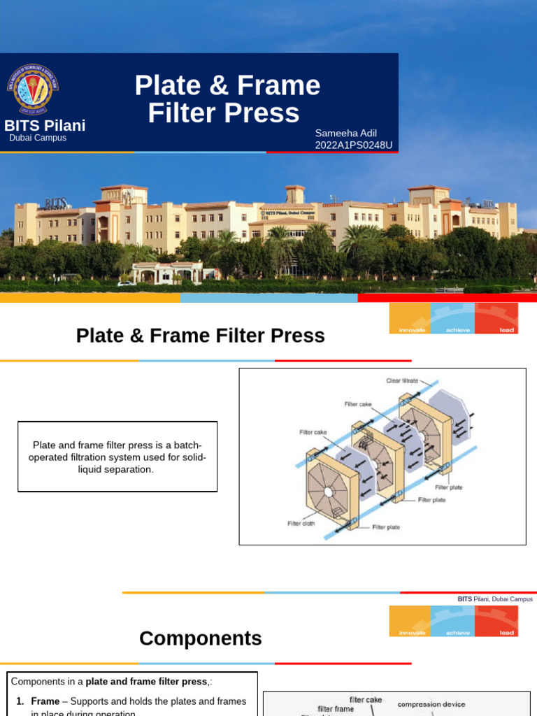 Plate & Frame Filter Press | PDF | Filtration | Secondary Sector Of The ...