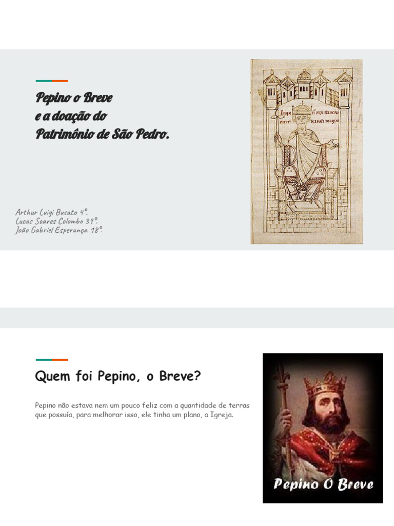 Pepino, o Breve e a Doação a São Pedro | PDF