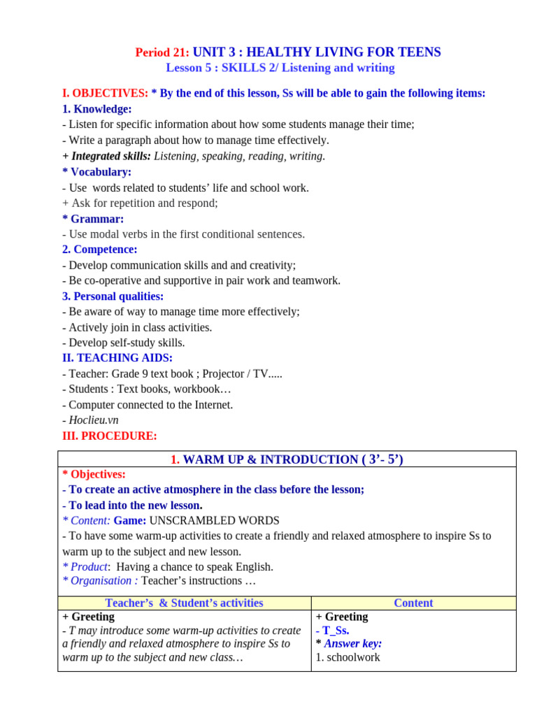 Time Management Skills for Teens | PDF | Vocabulary | Learning