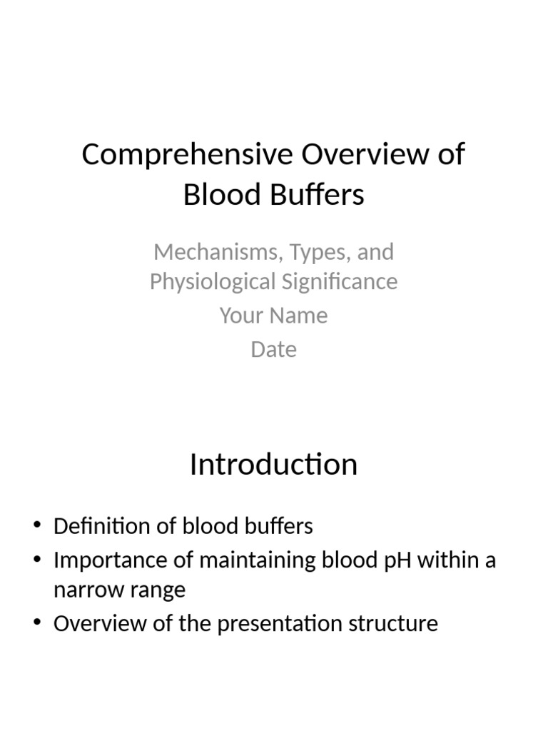 Blood Buffers: Mechanisms and Importance | PDF | Buffer Solution | Ph