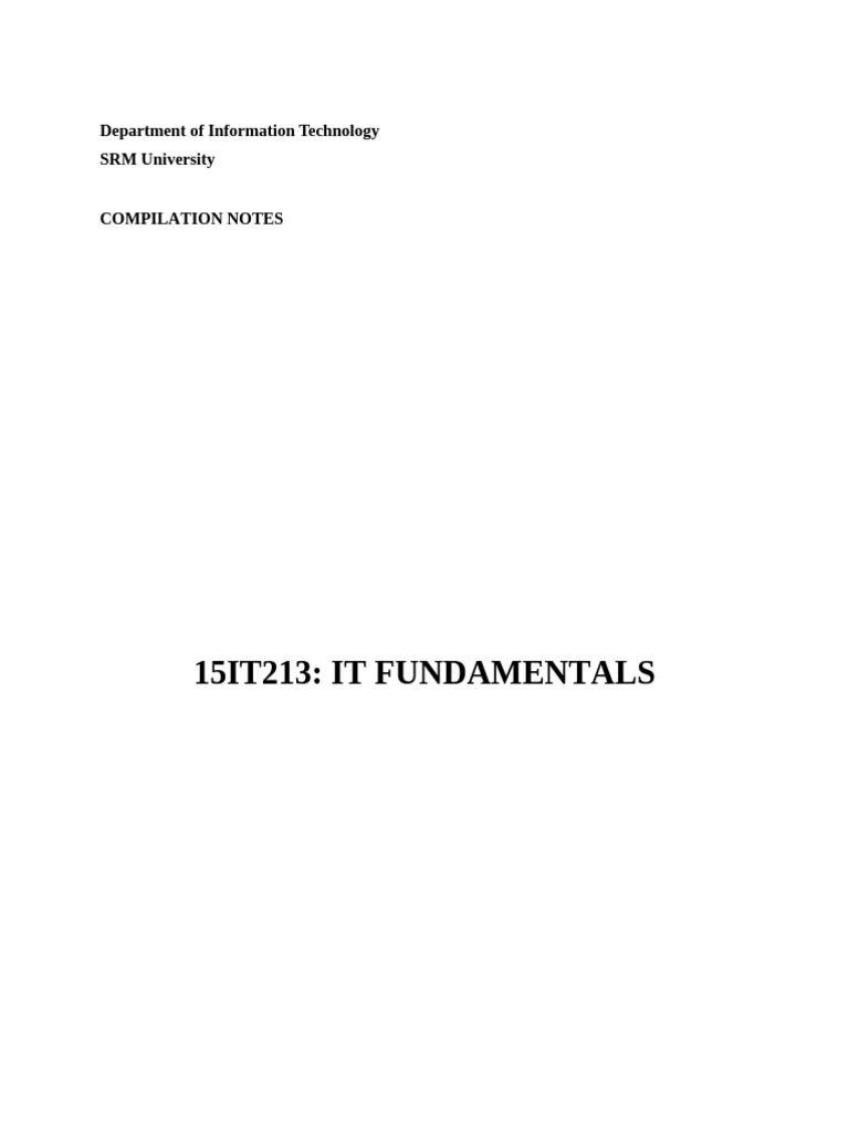 IT Fundamentals Course Overview | PDF | Computer Network | Data