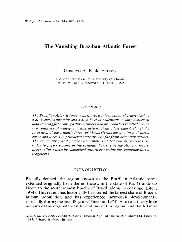 The Vanishing Brazilian Atlantic Forest | PDF | Deforestation | Forests