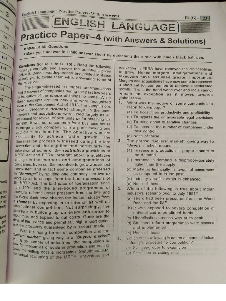 CET English Exercise 4 | PDF