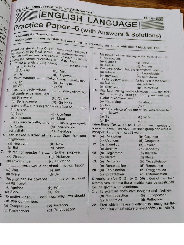 CET English Exercise 6 | PDF