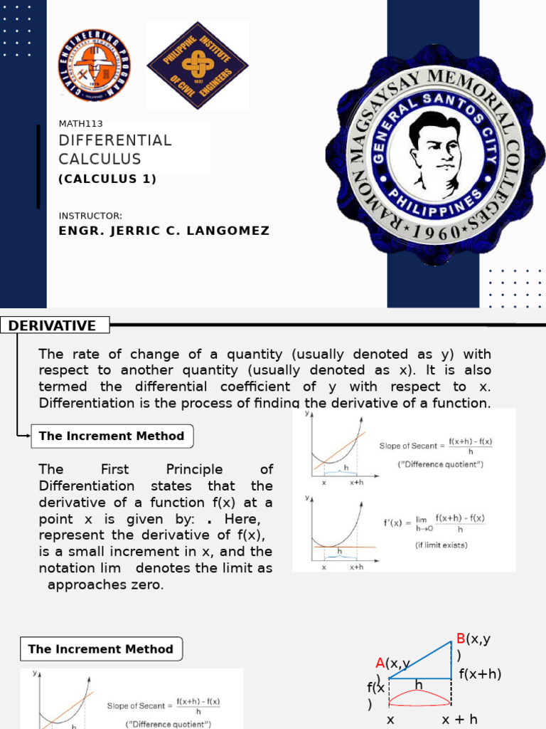 Day4 Differential Calculus 2024 2025 (1) | PDF | Derivative | Slope