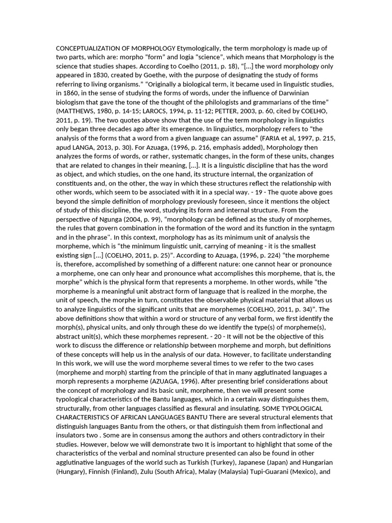 CONCEPTUALIZATION OF MORPHOLOGY Etymologically | PDF | Word ...