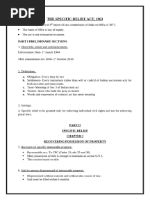 THE SPECIFIC RELIEF ACT notes
