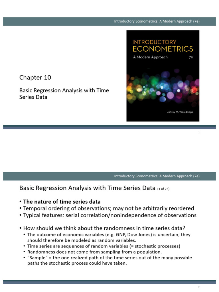 Time Series Regression Analysis Basics | PDF | Econometrics | Linear ...
