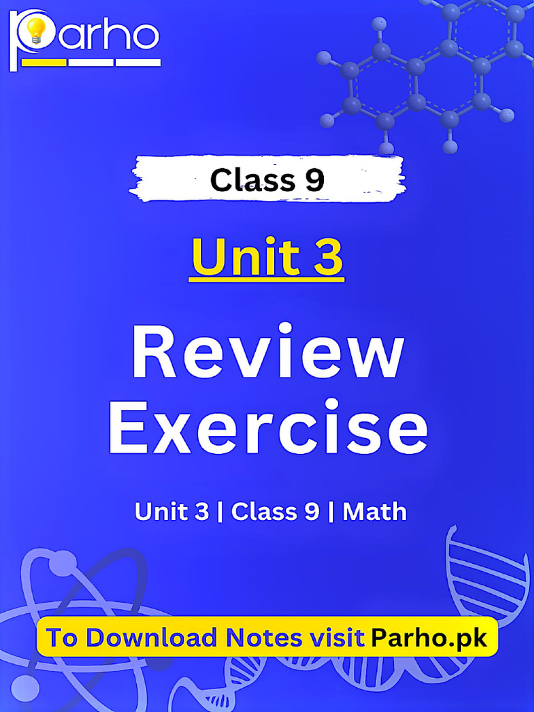 9th Math Unit 3 Review Exercise | PDF
