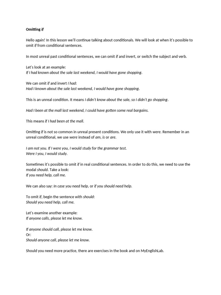 03 Omitting If | PDF